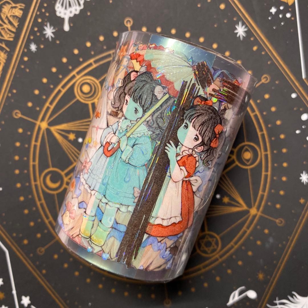 【X】海外　10m巻　貝殻光マスキングテープ　人物系/女の子/男の子