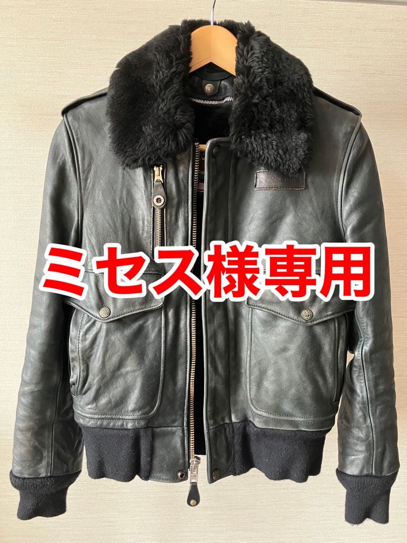 ミセス BACKBONE×Schott G-1レザーショットライダース