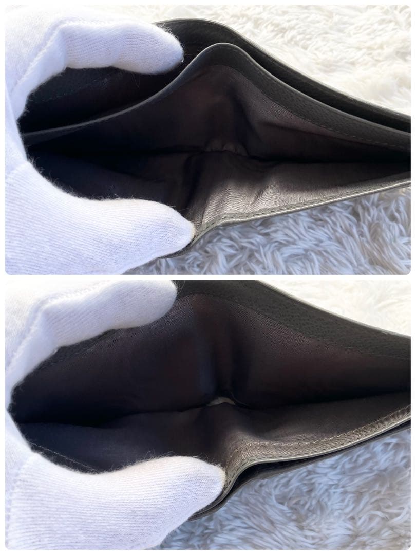 美品✨ プラダ　折り財布 2MO738 ヴィッテロダイノ レザー グレイ