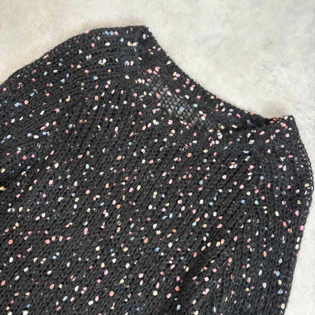 【美品】cygne ポンポンカラフルニット Sylvian ブラック