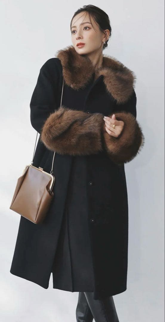 anuans ファートリムコクーンコート （BLACK）