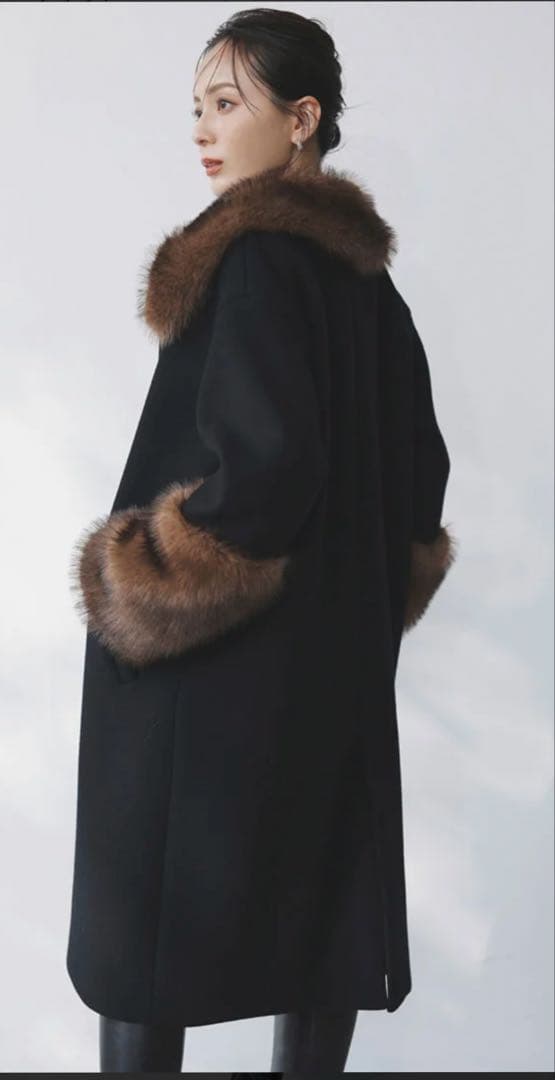 anuans ファートリムコクーンコート （BLACK）