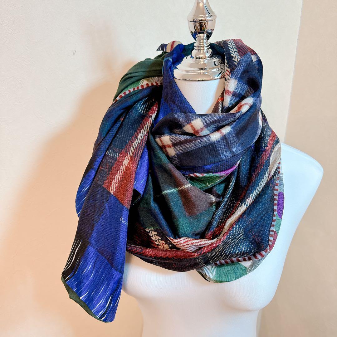 Pierre Louis Mascia チェック柄 ストール シルク カシミヤ混