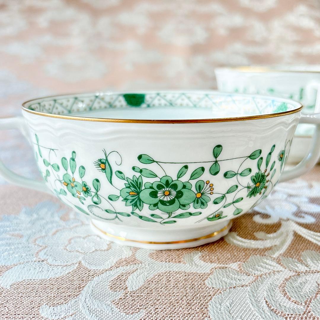 レア美品❤️レイノー❤️リモージュ❤️インドの華❤️スープカップ❤️ダブルハンドル❤️6客