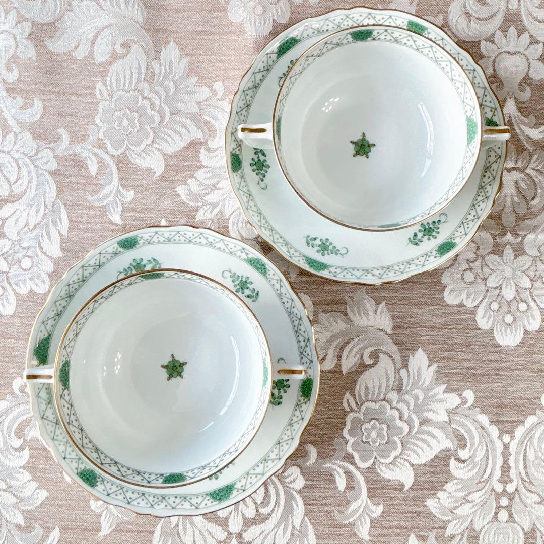 レア美品❤️レイノー❤️リモージュ❤️インドの華❤️スープカップ❤️ダブルハンドル❤️6客