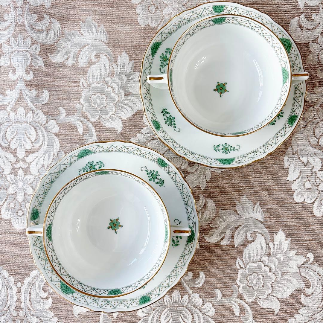 レア美品❤️レイノー❤️リモージュ❤️インドの華❤️スープカップ❤️ダブルハンドル❤️6客