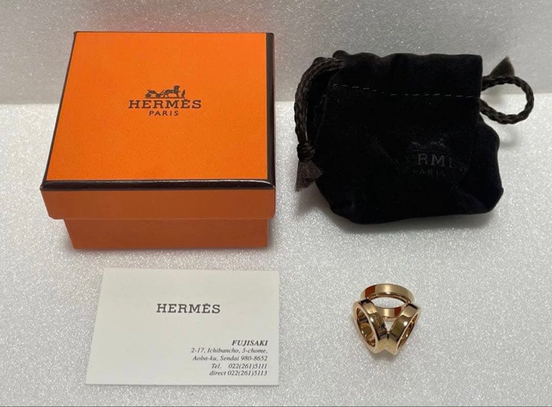 HERMES エルメス スカーフリング トリオ90 ゴールド　新品未使用　正規品