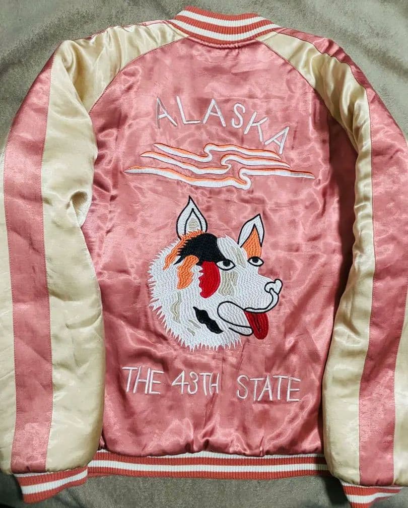 美品２面用 HOUSTON USA 芝ワンちゃん 日本 スカジャン unisex