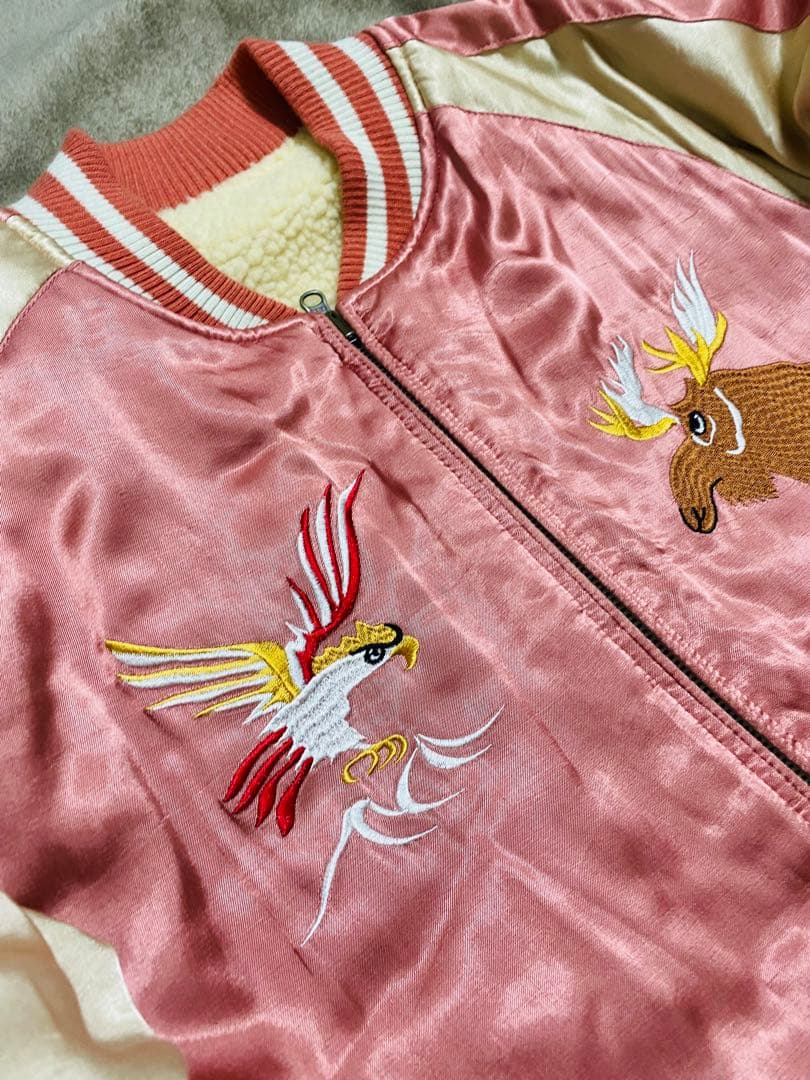 美品２面用 HOUSTON USA 芝ワンちゃん 日本 スカジャン unisex