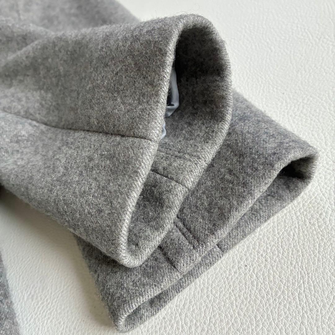 ◆美品◆バーバリーブルーレーベル◆ウールロングコート◆M◆グレー◆ノバチェック