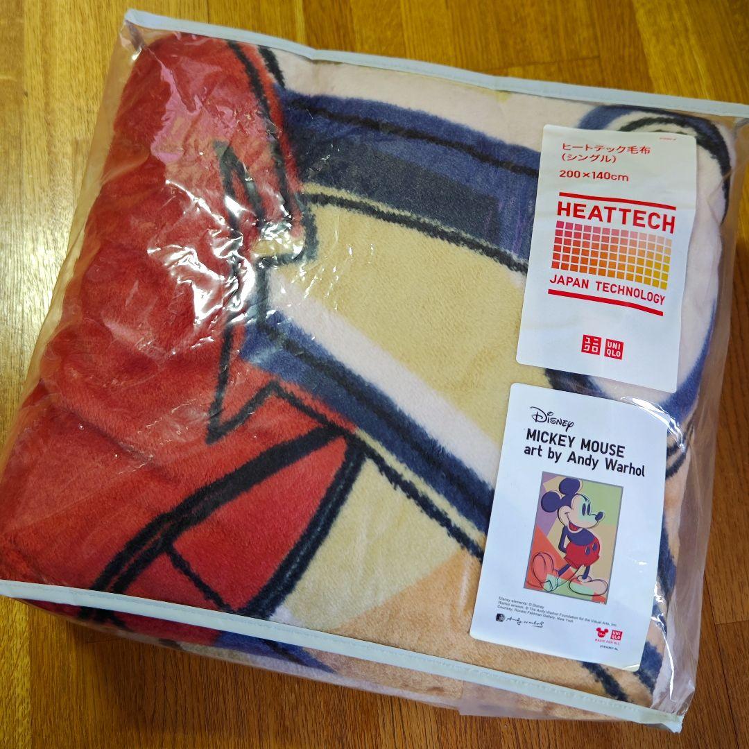 ユニクロ ヒートテック 毛布 モウフ シングル ミッキー アンディ・ウォーホル