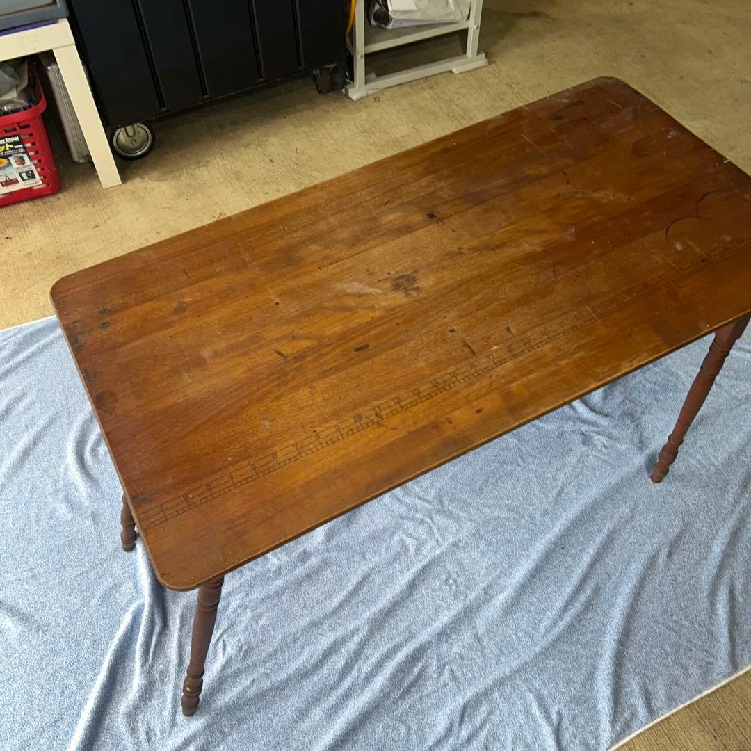アンティーク木製センターテーブル メジャー付き