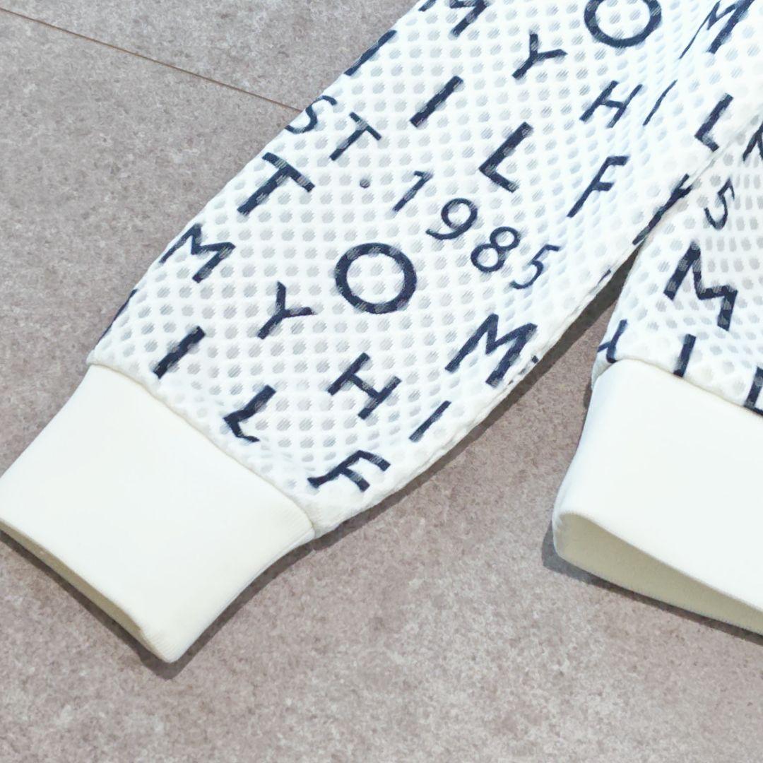 【トミーヒルフィガーゴルフ】ロゴ総柄メッシュブルゾン ジャンパー 袖リブ ゴルフ