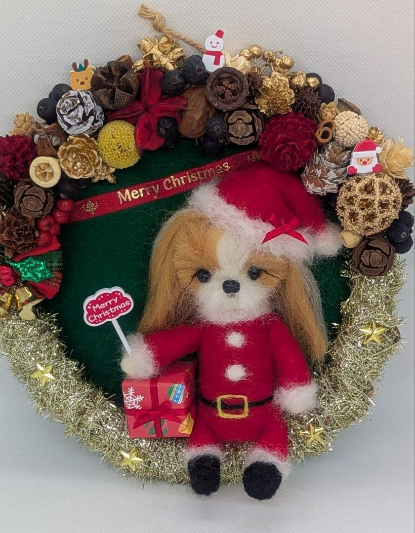 ♡すもも♡様リクエスト シーズー 11月作品 クリスマスリース