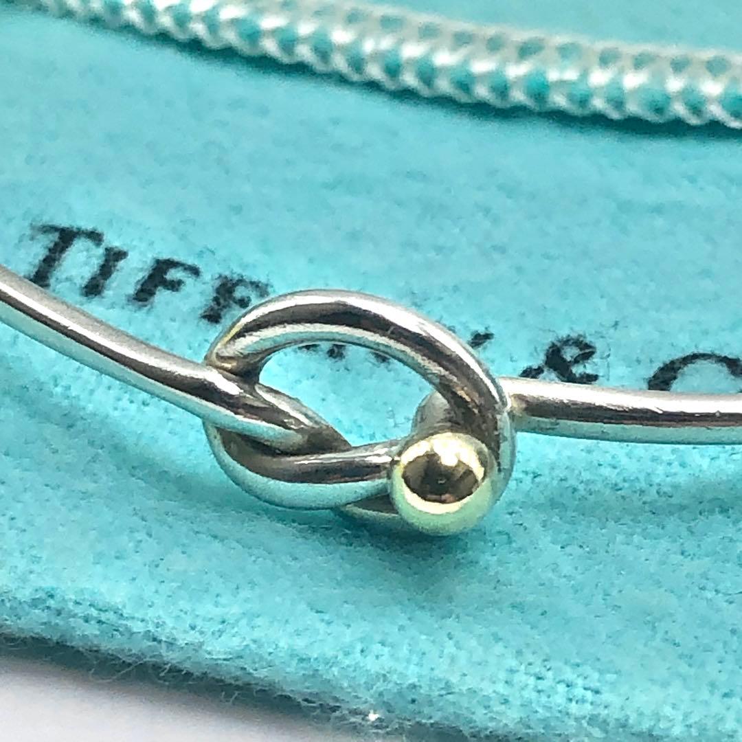 オールドティファニー ラブノット バングル コンビ 925/750