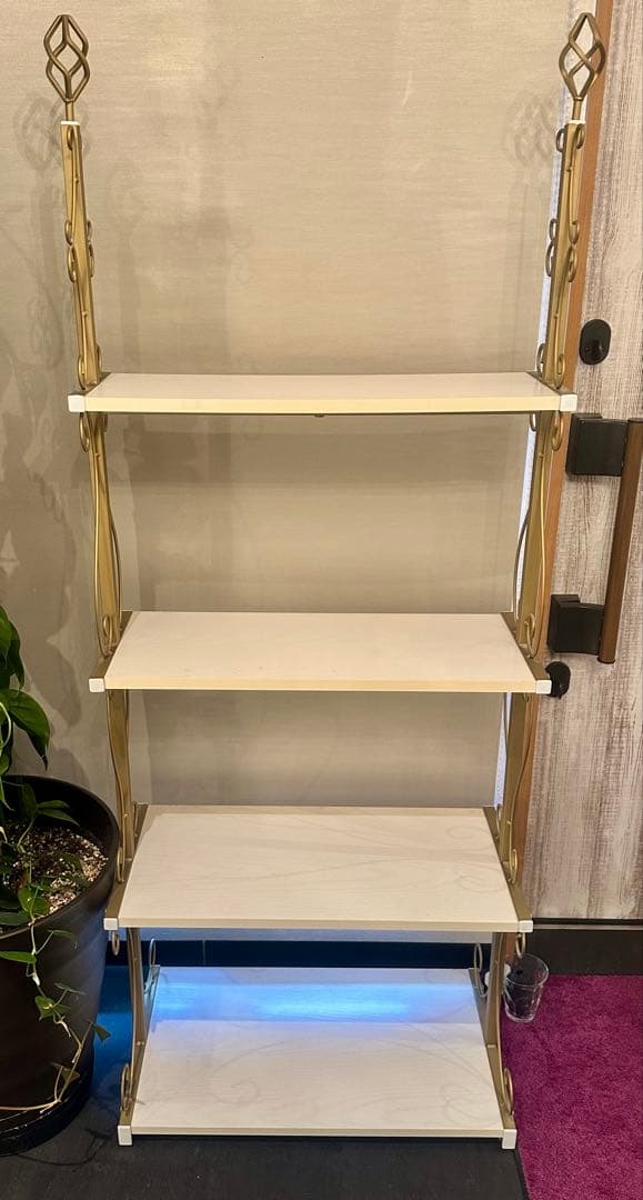 最終お値下げ‼️早い者勝ち！装飾的なアイアンフレームシェルフ 4段