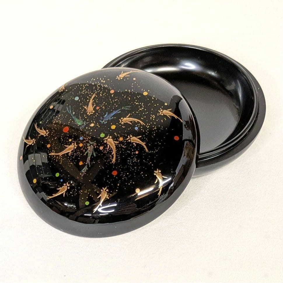 【ゲリラセール・新品】 香合　游　ゆう　下出祐太郎作　2.5寸　下出蒔絵司所