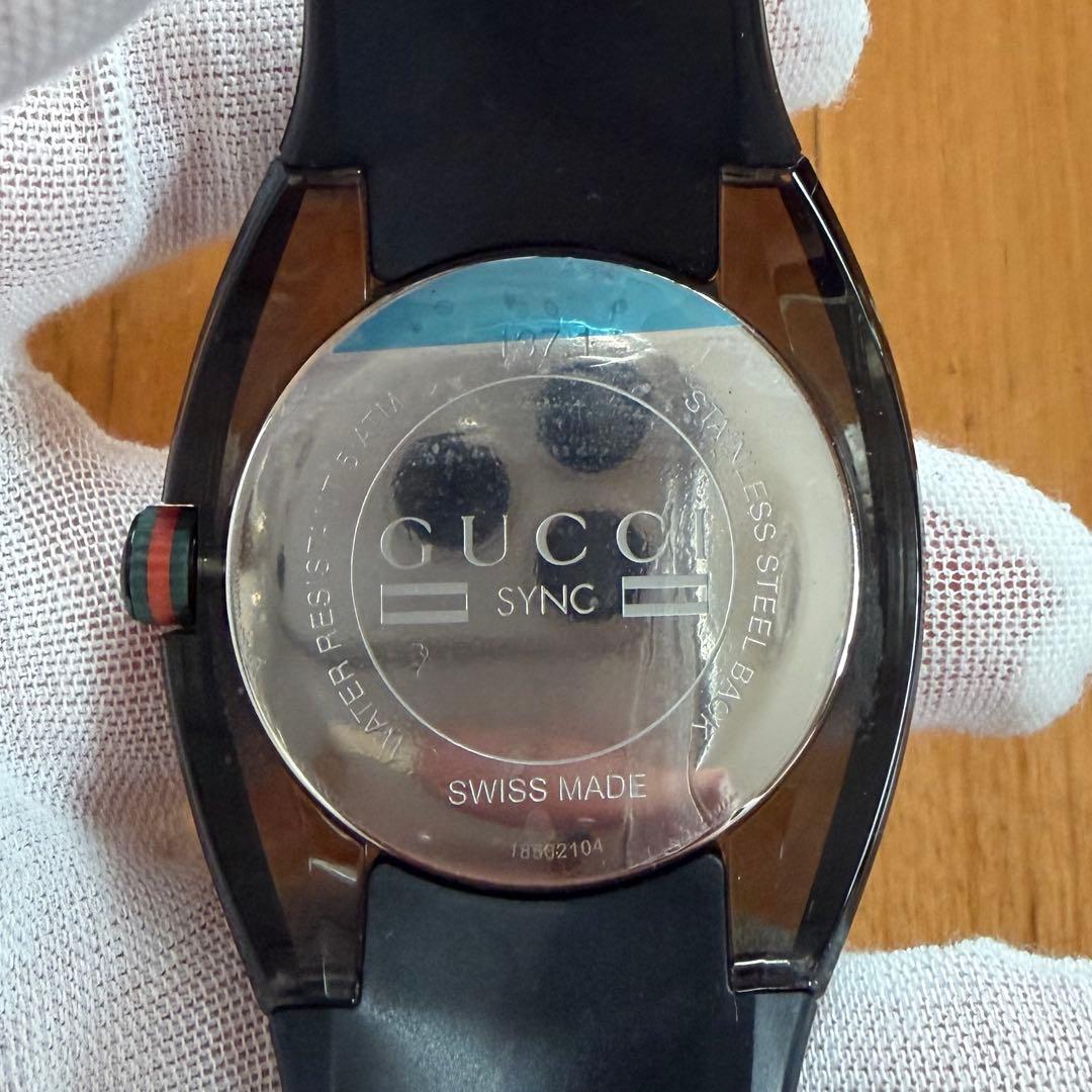 【極美品】GUCCI グッチ メンズ 時計 sync オールブラック ウォッチ