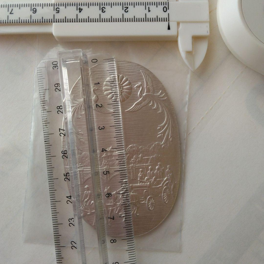 皇太子同妃両殿下 銀婚式記念/小判型純銀メダル