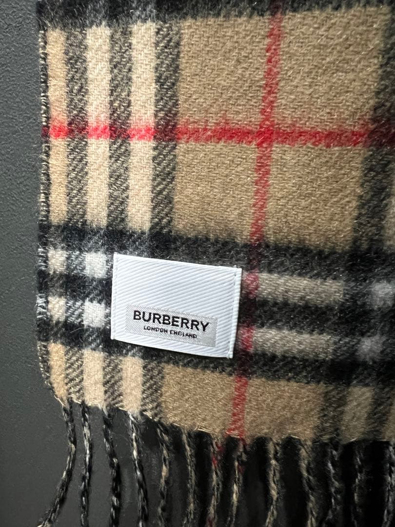 BURBERRY ブラック マフラー ウール