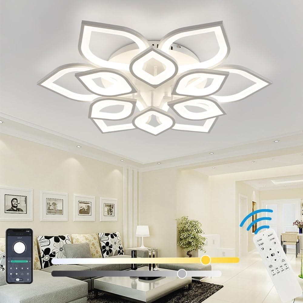 【開封・未使用】LED シーリングライト 8-20畳適用 6＋6花 照明 北欧