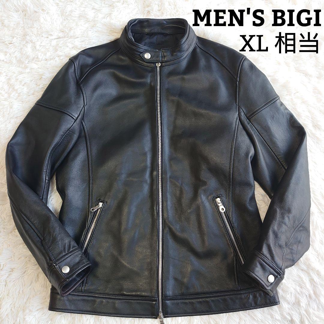 メンズビギ 羊革 シングルライダース ジャケット サイズ4 XL相当