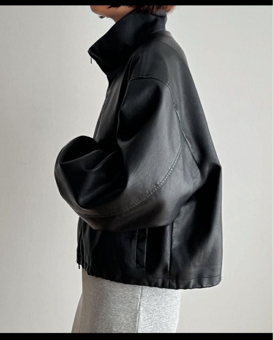 diggity（ディギティ）スタンドカラー合皮ブルゾン