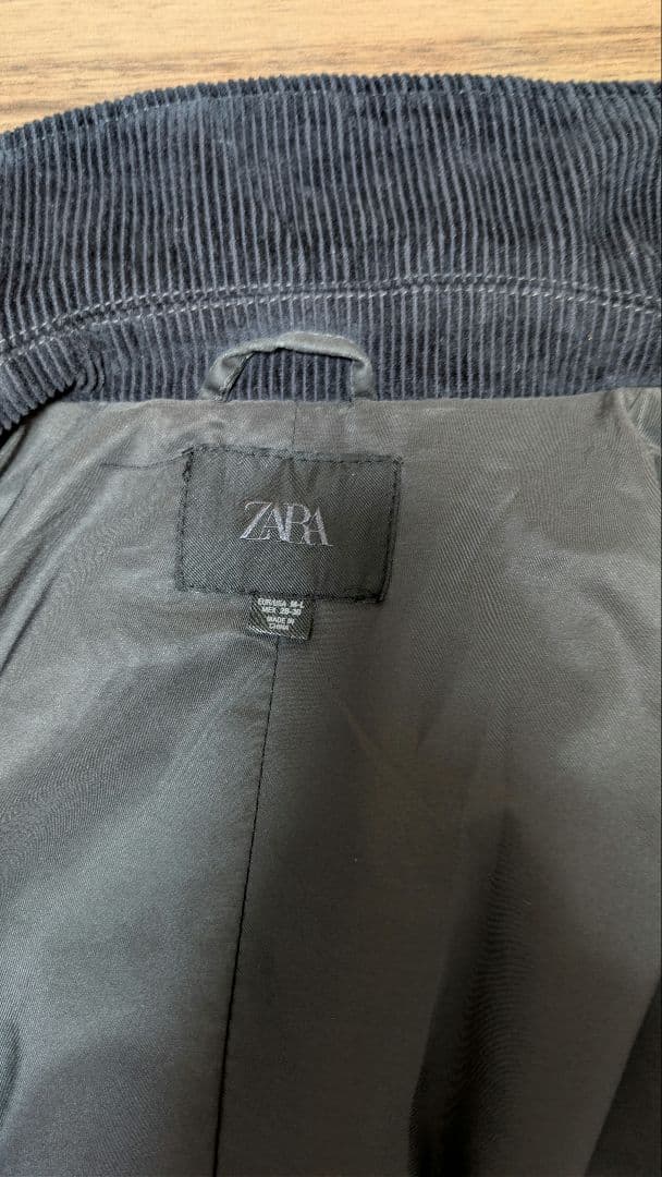 ZARA ワックスフィニッシュコーデュロイカラートレンチコート