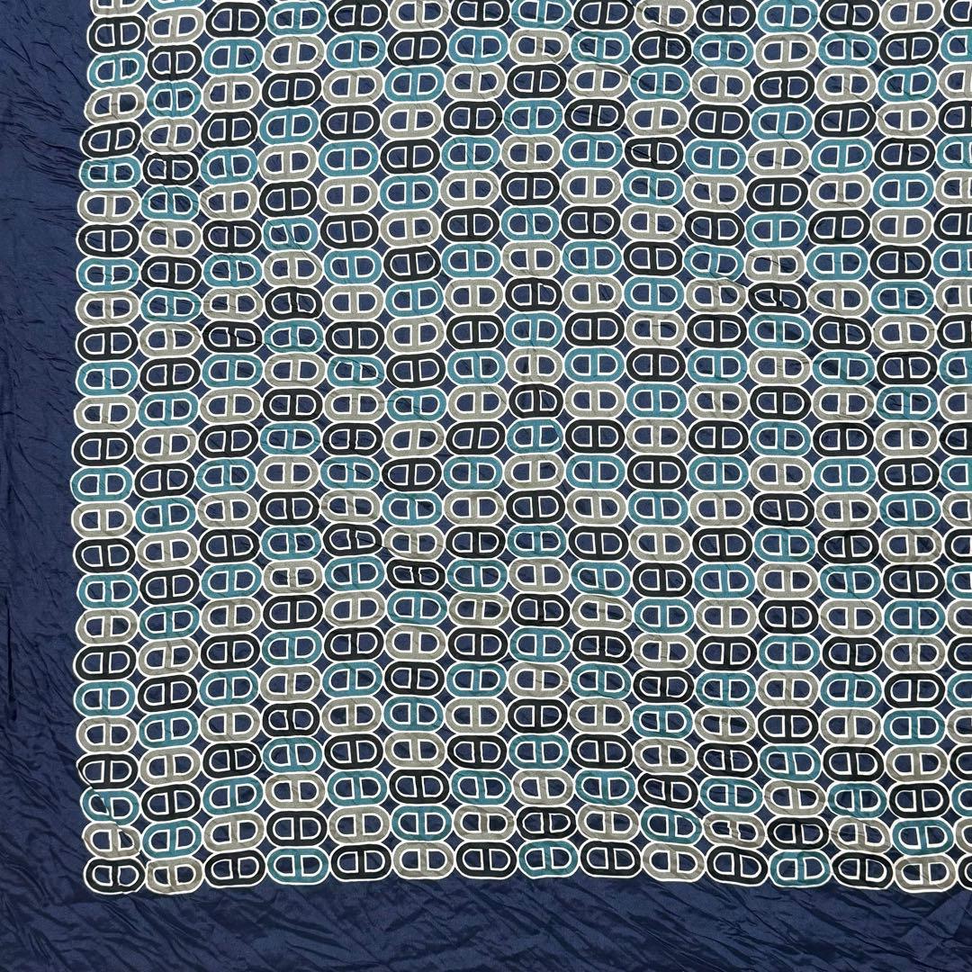 エルメス HERMES 大判スカーフ　ストール　シワ加工　シェーヌダンクル柄