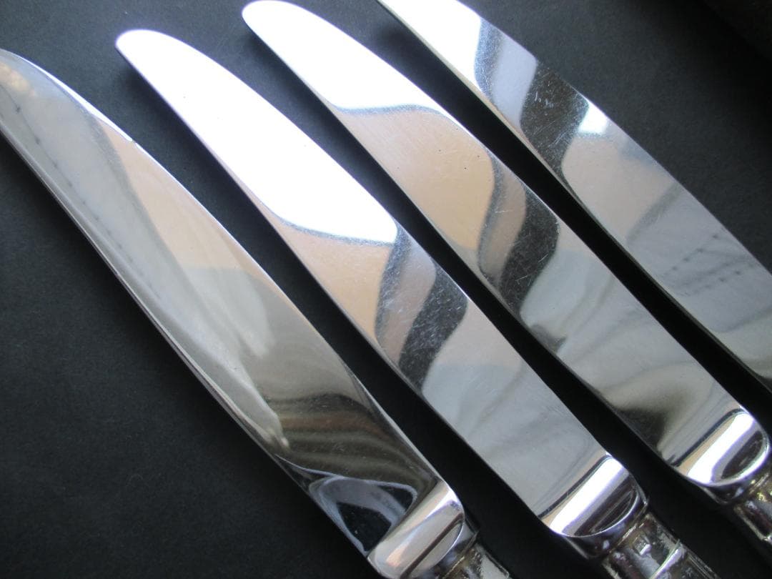 ☆仏蘭西銀器クリストフルシルバー　テーブルナイフ４本セット　アルビ　収納袋入り