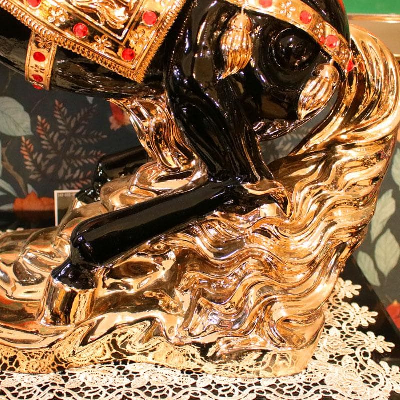 跳ね馬のオブジェ 大 黒馬 置物 風水 インテリア 113-354