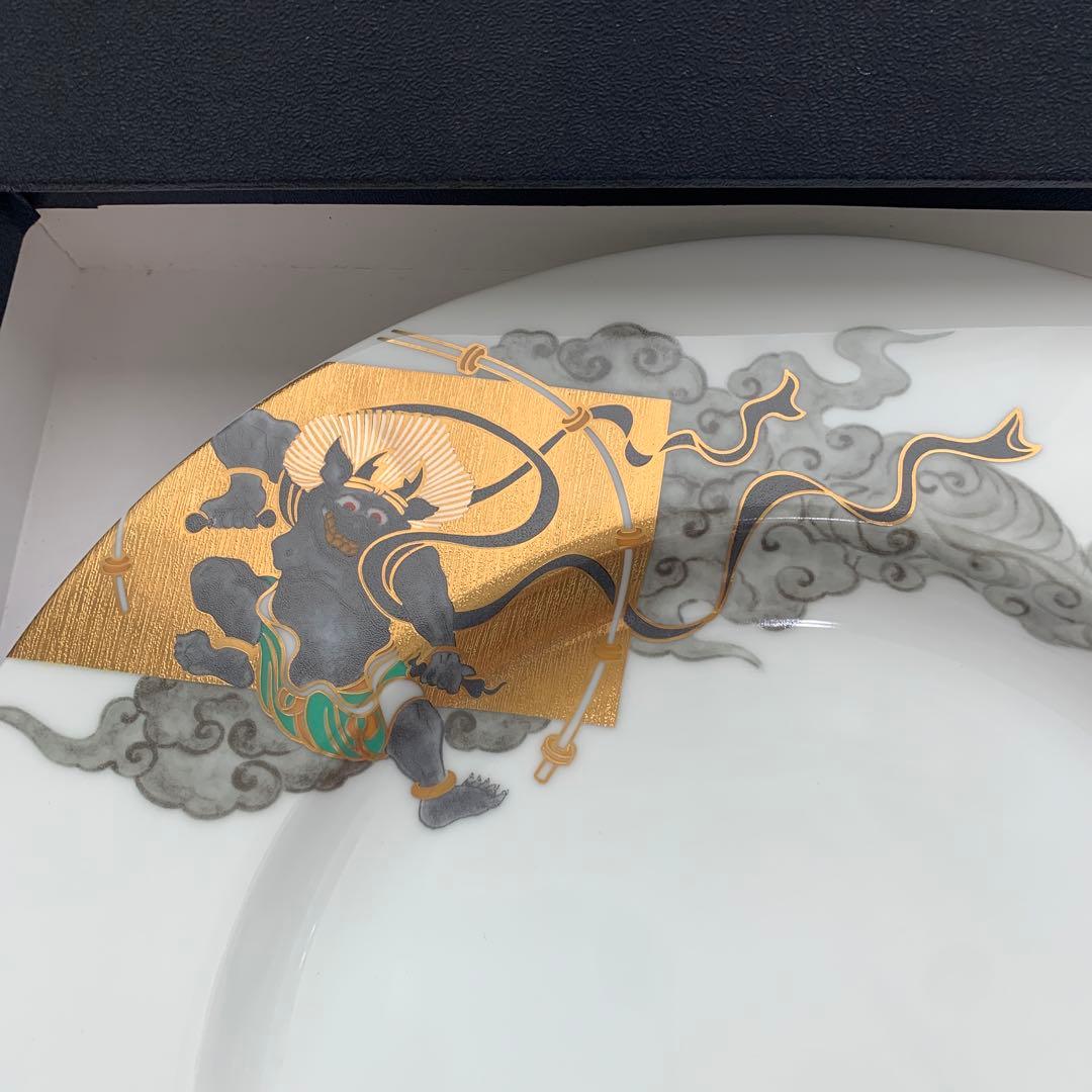 横濱増田窯　庵陶　ANTO 風神雷神　30cm 大皿　箱付き