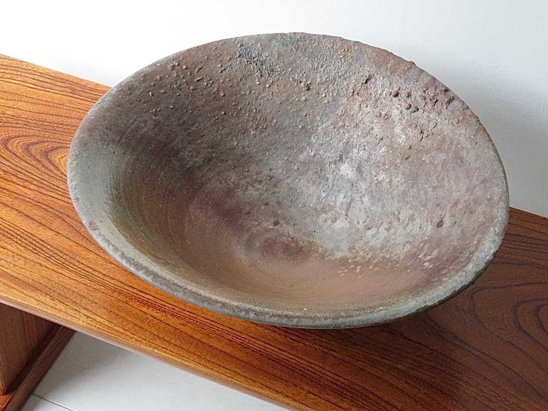 【値下】青娥窯　松元洋一作①　『自然釉大鉢』　穴窯焼成