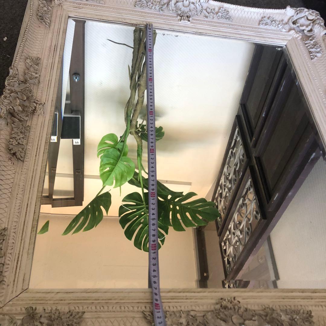 シャビーシック　壁掛けインテリア　ロココ調　壁掛けミラー　ヨーロピアン風　姫系