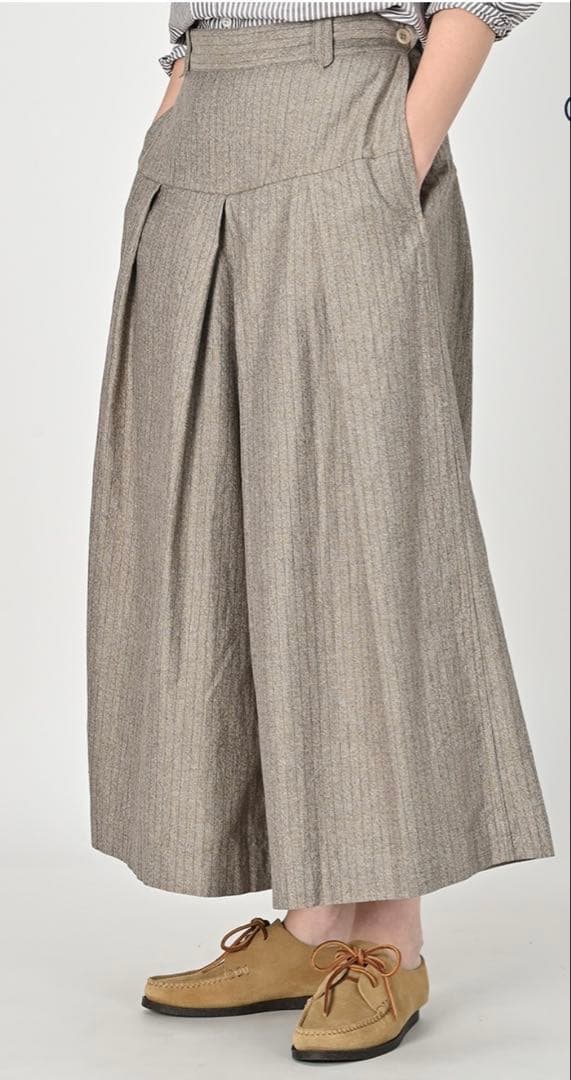 45R 撚杢コットンツイードのキュロットスカート