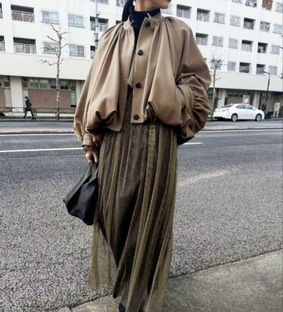 Ameri VINTAGE/ベージュ バルーンスリーブジャケット