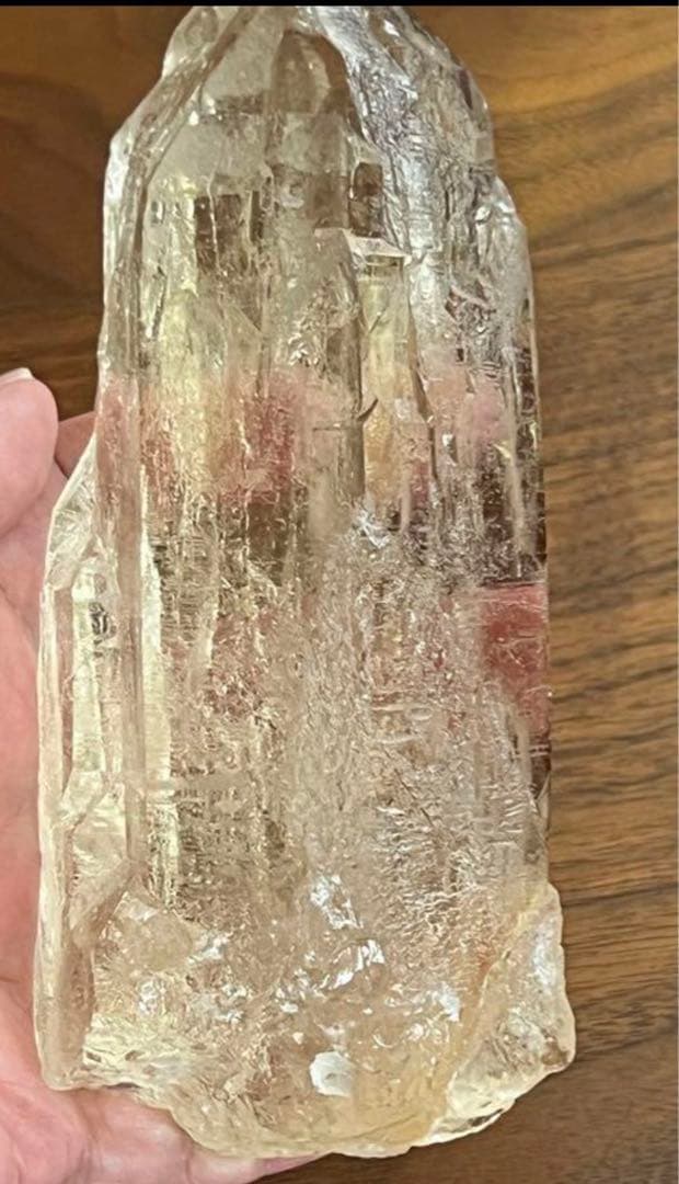 【希少】天然非加熱 シトリン カテドラル原石 555g 高透明　単結晶　黄水晶