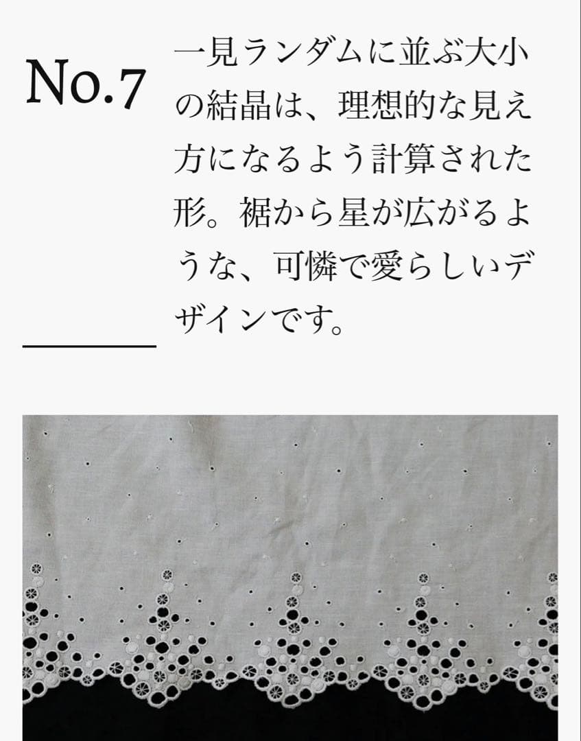リゼッタ　ロシェル　リネン　カットワークレーススカート ブラック(ノワール)
