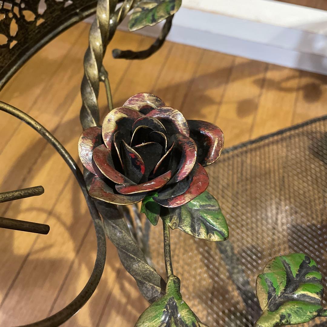 RENAISSANCE サイドテーブル ゴールド 薔薇 棚付き コーヒーテーブル