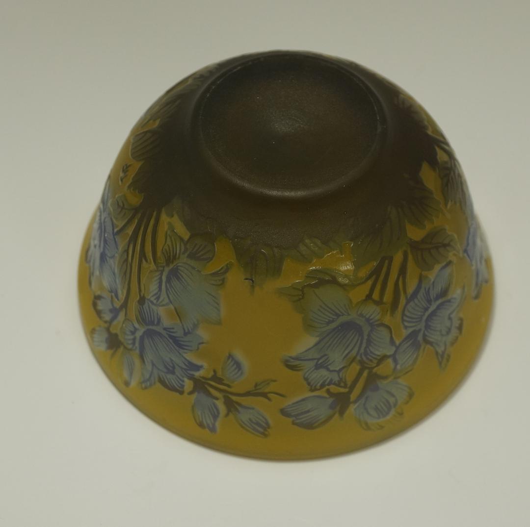 【証明書】　エミールガレ 茶器　ボンボニエール　カメオ彫り　被せガラス