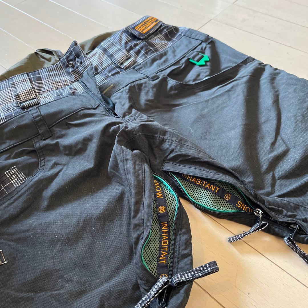 【最終価格】インハビタント　スノーボードウェア 黒/チェック柄　M