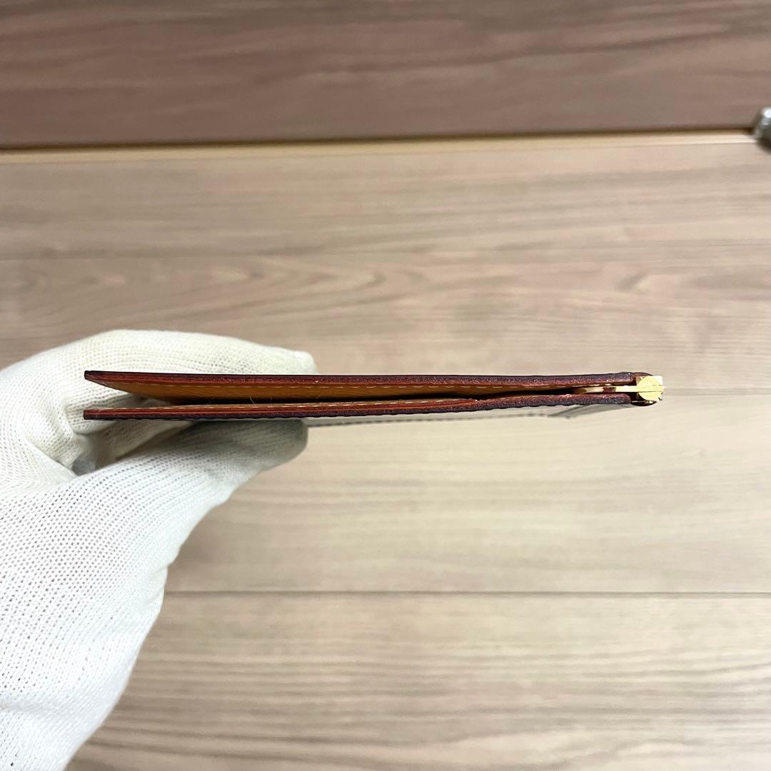 未使用/ガンゾ　二つ折り財布　マネークリップ　ブラック　ブライドルレザー