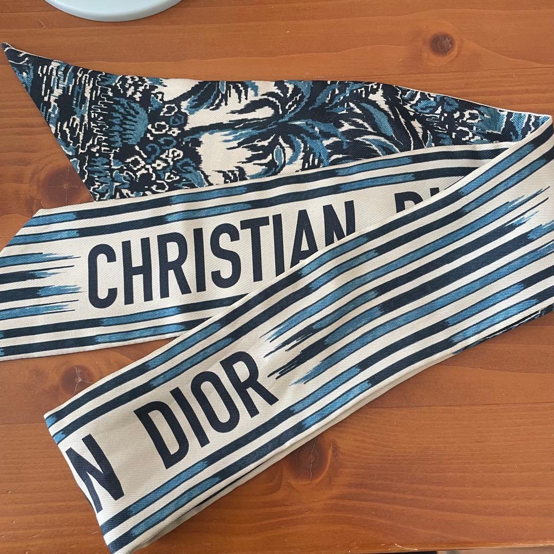Christian Dior スカーフ トワルドジュイ ブルー 青 ミッツァ