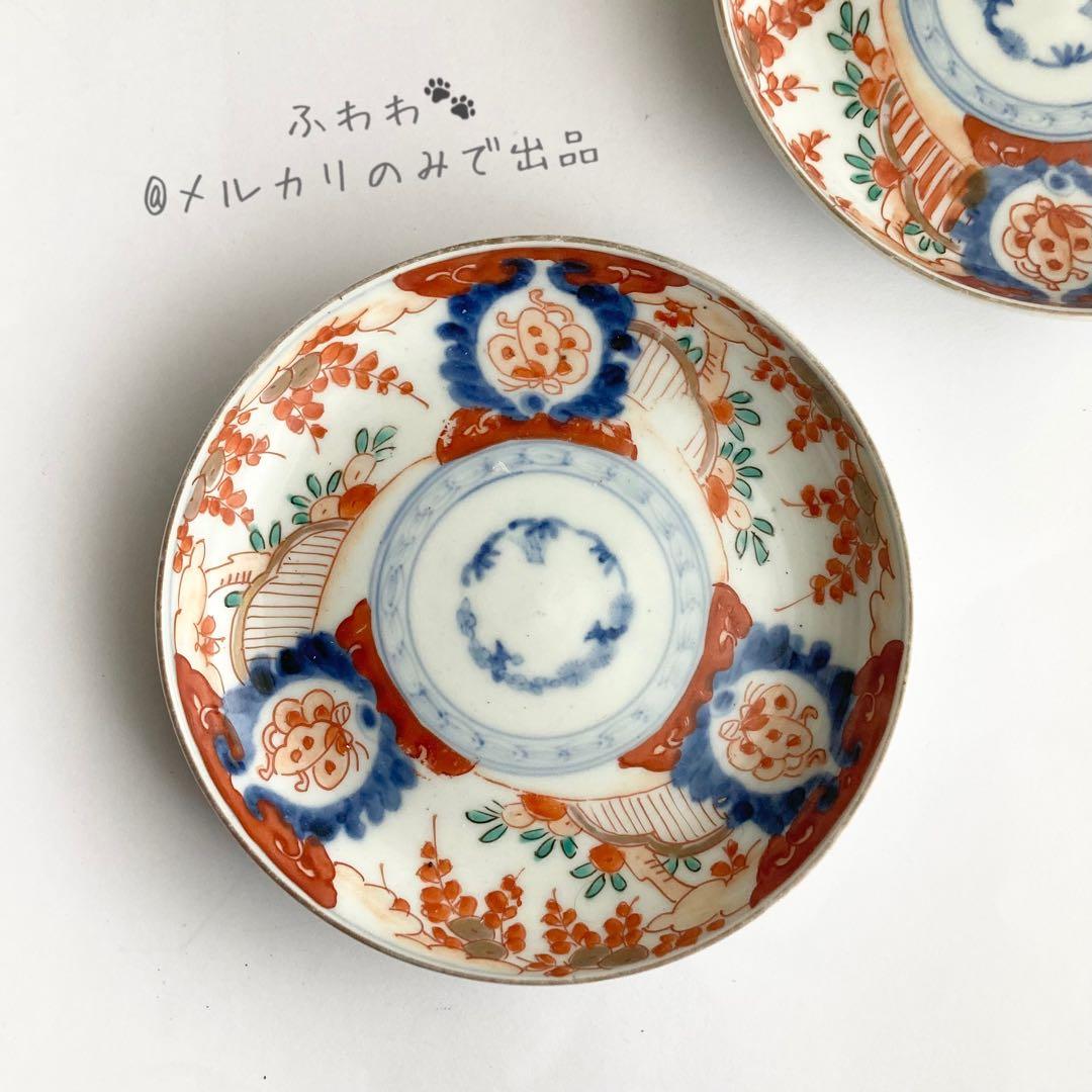 赤絵蝶赤絵皿　器　庫山窯、九谷焼や犬山焼、柿右衛門、大聖寺伊万里や古伊万里好き