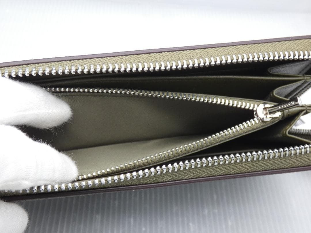 【新品】COACH コーチ ラウンド 長財布 C4451 ウォレット カーキ系