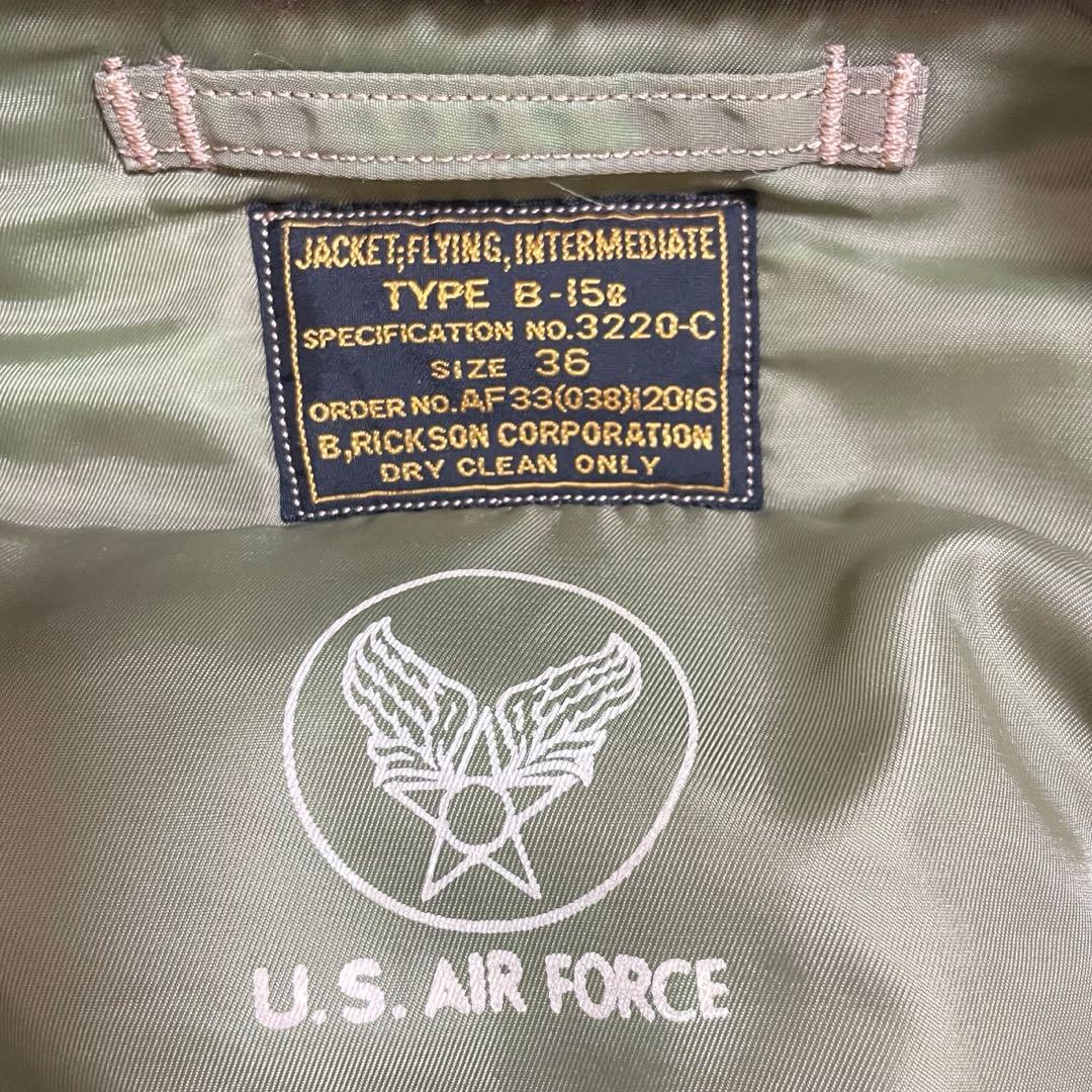 リ*ル様 バズリクソンズ　フライトジャケット　B-15B 襟ボア　36