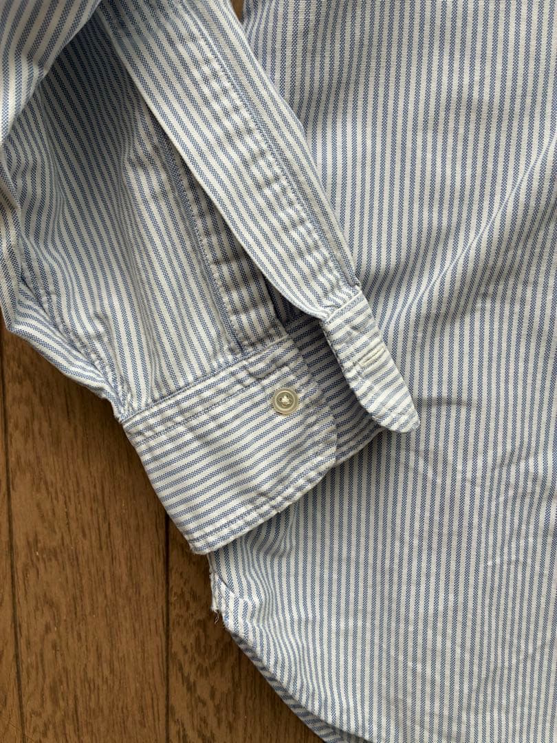 米国製　ブルックスブラザーズ ボタンダウンシャツ　キャンディストライプ　青