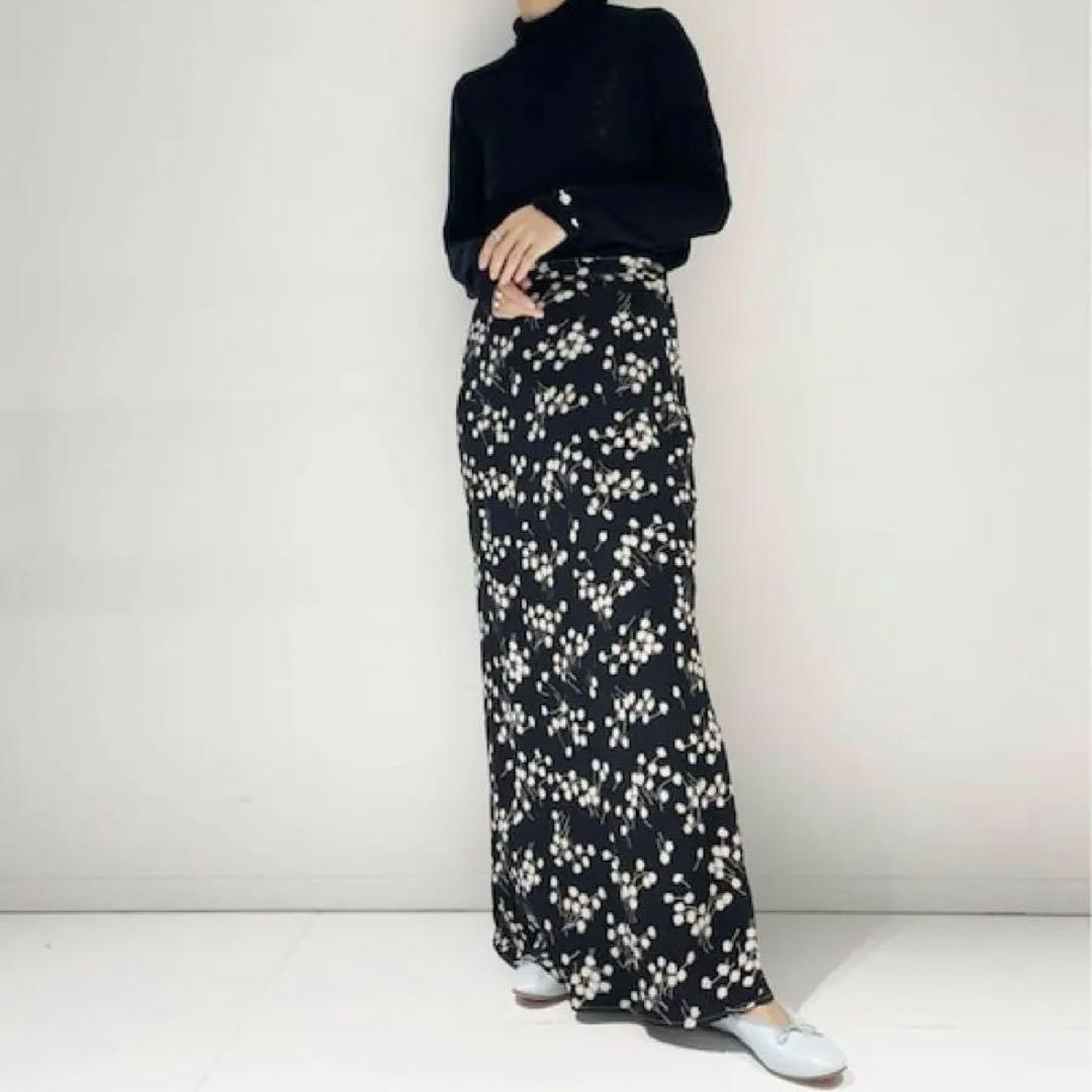 大人気✨EDIT.FOR LULU フラワーマキシスカート 黒 定価2.4万円