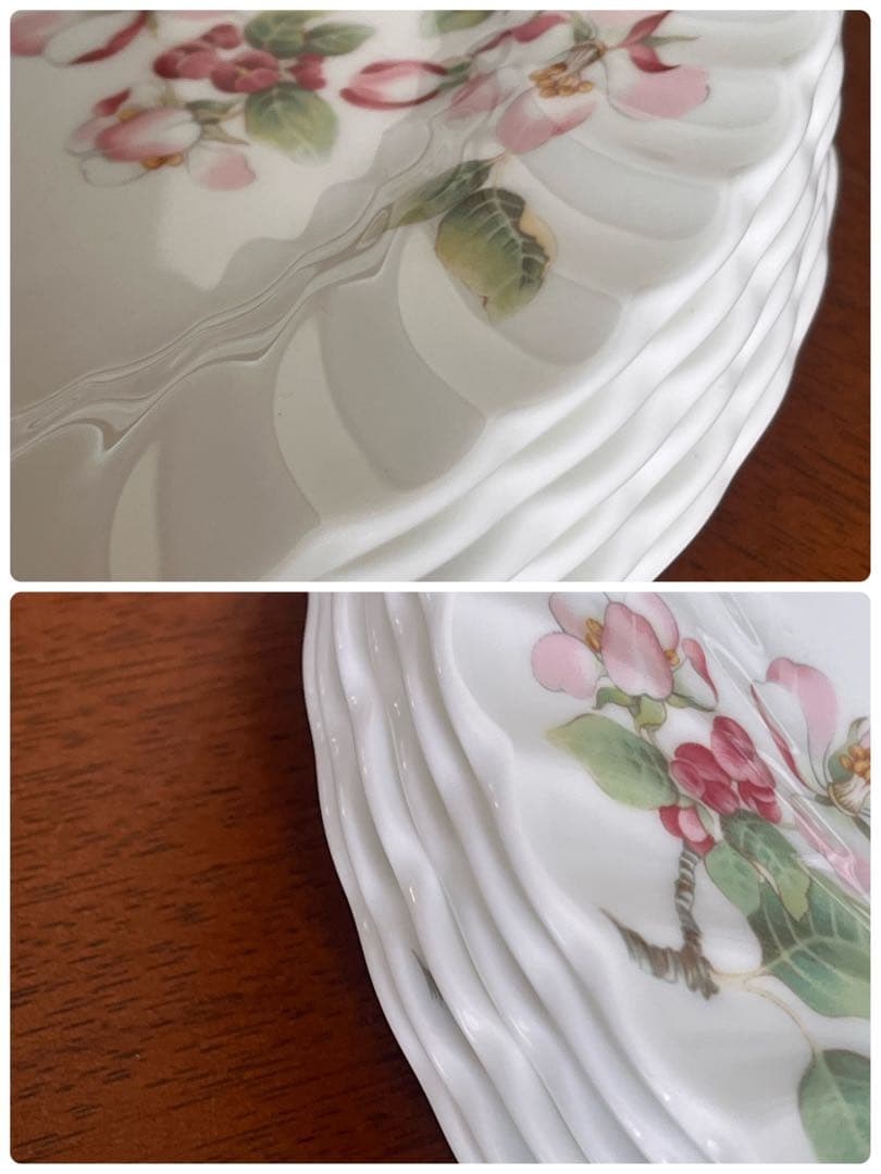 【黒壺美品】英国製　ウェッジウッド★アップルブロッサム★デザートプレート　6枚