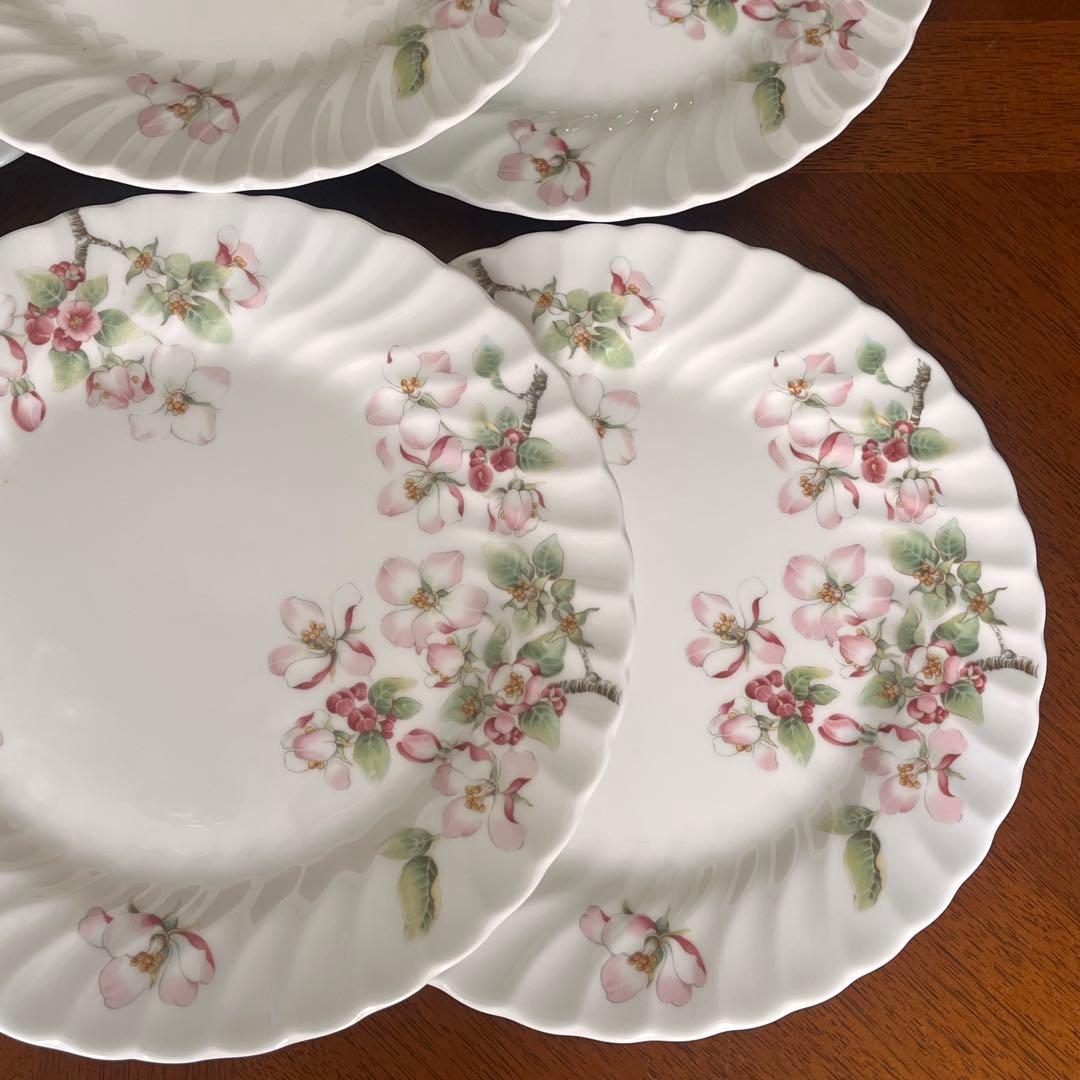 【黒壺美品】英国製　ウェッジウッド★アップルブロッサム★デザートプレート　6枚